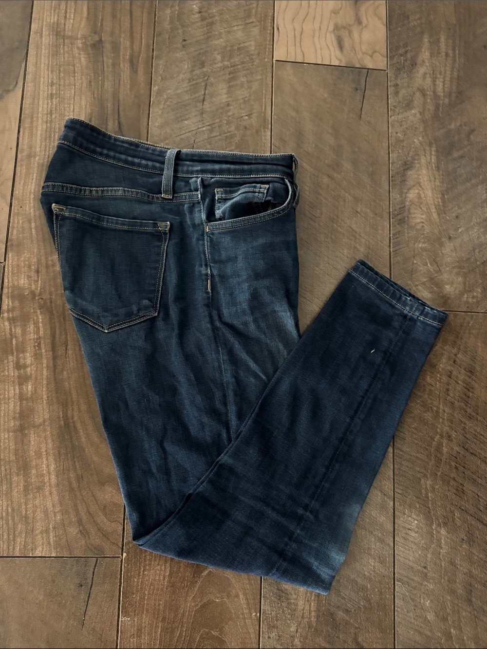 Women's Dark Blue Cropped Jeans Ankle Pants